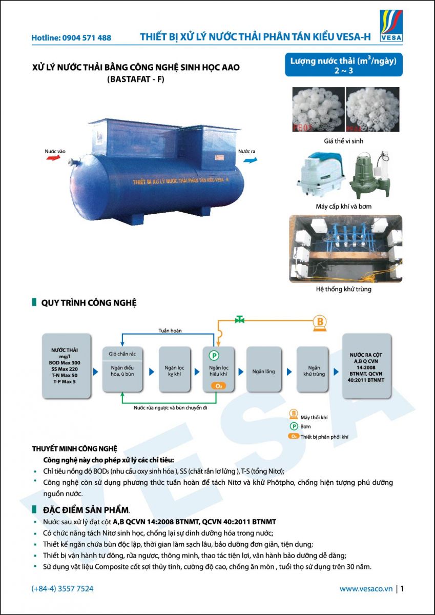 xử lý nước thải bằng công nghệ sinh học AAO